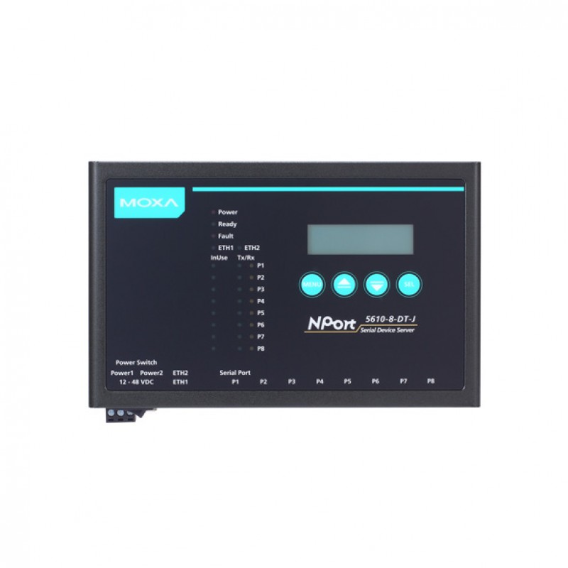 MOXA NPort 5610-8-DT-J w/ Adaptor Serial to Ethernet Device Server