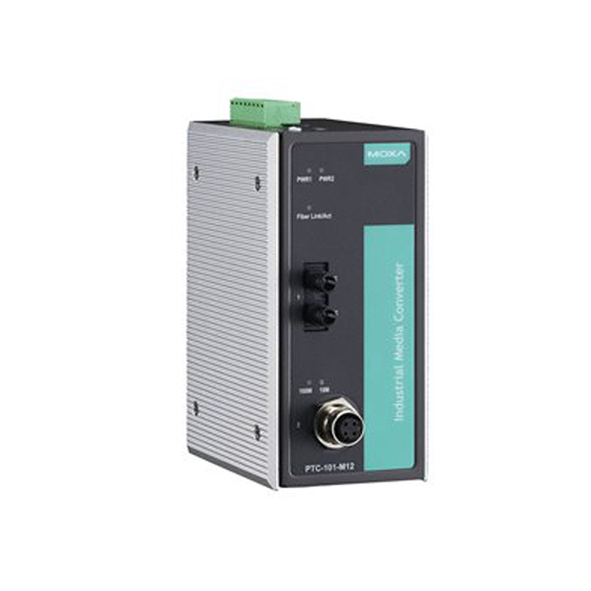 MOXA PTC-101-M12-S-ST-LV-T Ethernet To Fiber Converter