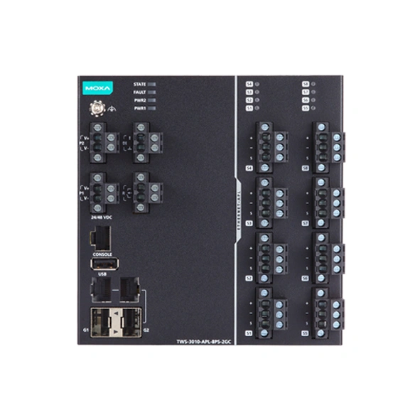 MOXA TWS-3010-APL-8PS-2GC-T Two-wire Ethernet Switch