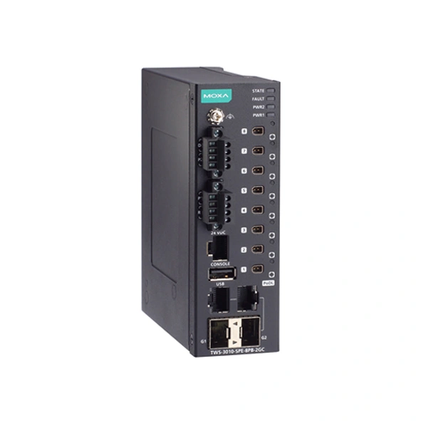 MOXA TWS-3010-SPE-8PB-2GC-T Two-wire Ethernet Switch