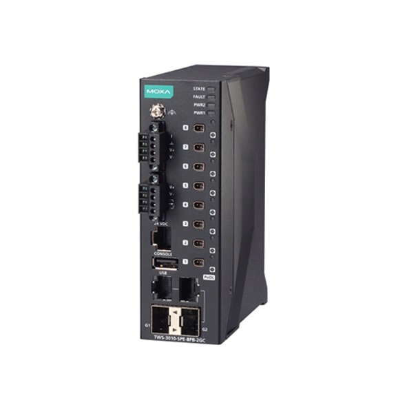 MOXA TWS-3010-SPE-8PB-2GC-T Two-wire Ethernet Switch