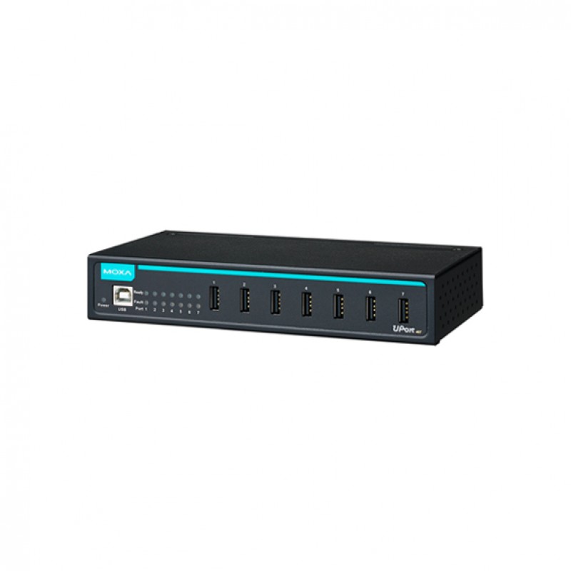 MOXA UPort 407-T w/o Adapter 7-Port Industrial USB Hub