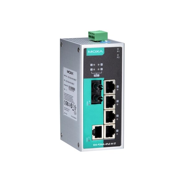 MOXA EDS-P206A-4PoE-M-ST-T Unmanaged Ethernet Switches