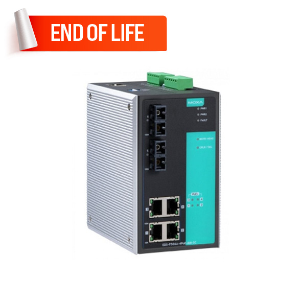 MOXA EDS-P506A-4PoE-MM-SC-T Managed Ethernet Switches