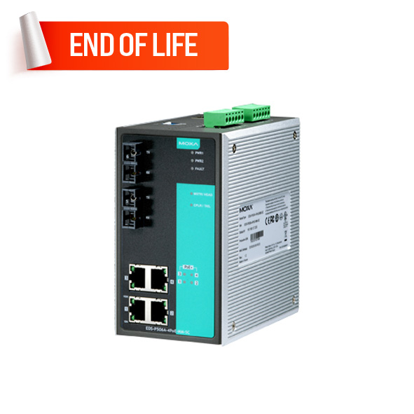 MOXA EDS-P506A-4PoE-MM-SC-T Managed Ethernet Switches